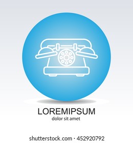 Web line icon. Old phone