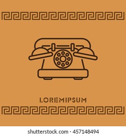 Web line icon. Old phone