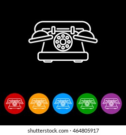 Web line icon. Old phone