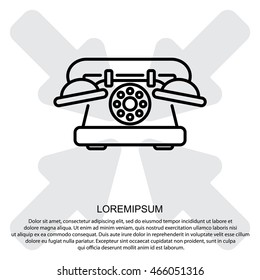 Web line icon. Old phone