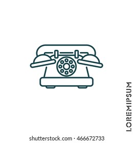 Web line icon. Old phone