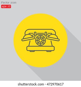 Web line icon. Old phone