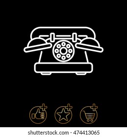 Web line icon. Old phone