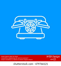Web line icon. Old phone