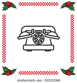 Web line icon. Old phone