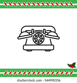 Web line icon. Old phone