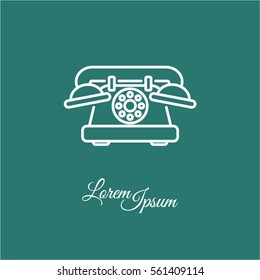 Web line icon. Old phone