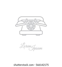 Web line icon. Old phone