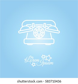 Web line icon. Old phone
