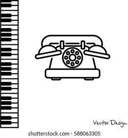 Web line icon. Old phone