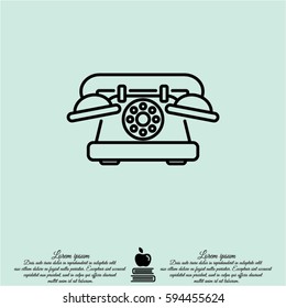Web line icon. Old phone