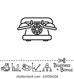 Web line icon. Old phone