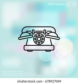 Web line icon. Old phone