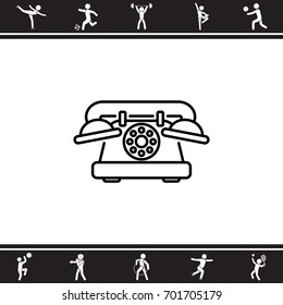 Web line icon. Old phone