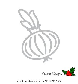 Web line icon. Onion bulb