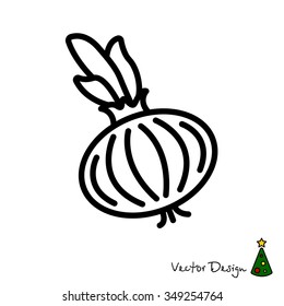 Web line icon. Onion bulb