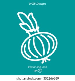 Web line icon. Onion bulb