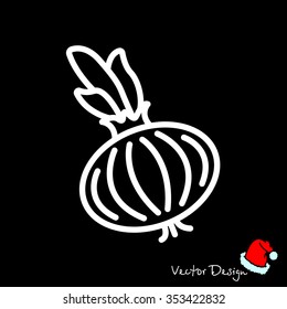 Web line icon. Onion bulb