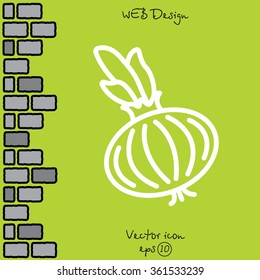 Web line icon. Onion bulb