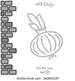 Web line icon. Onion bulb