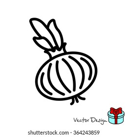Web line icon. Onion bulb