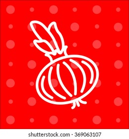 Web line icon. Onion bulb