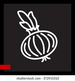 Web line icon. Onion bulb
