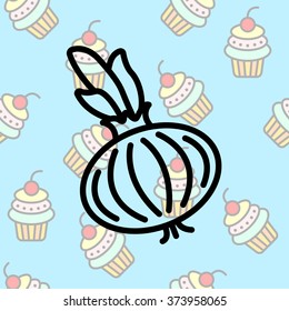 Web line icon. Onion bulb
