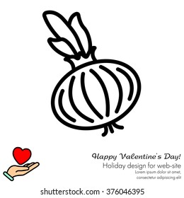 Web line icon. Onion bulb