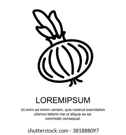 Web line icon. Onion bulb