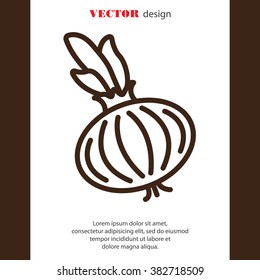 Web line icon. Onion bulb