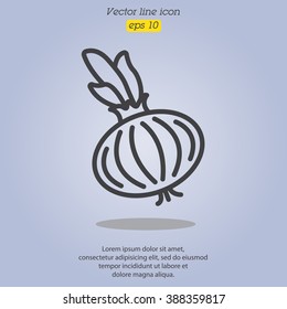 Web line icon. Onion bulb