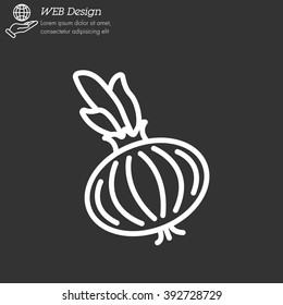 Web line icon. Onion bulb