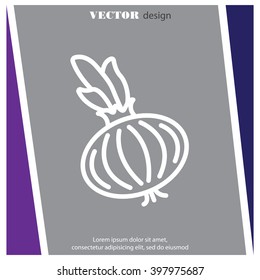 Web line icon. Onion bulb