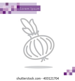 Web line icon. Onion bulb