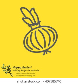 Web line icon. Onion bulb