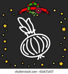 Web line icon. Onion bulb