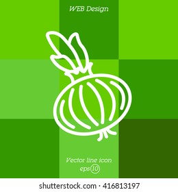 Web line icon. Onion bulb