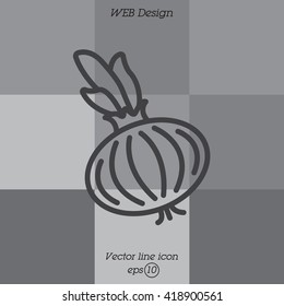 Web line icon. Onion bulb