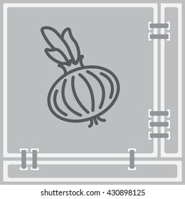 Web line icon. Onion bulb