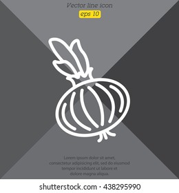 Web line icon. Onion bulb