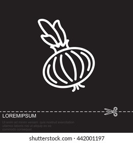 Web line icon. Onion bulb