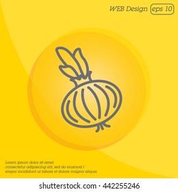 Web line icon. Onion bulb
