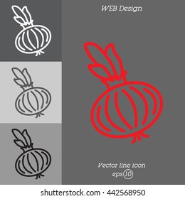 Web line icon. Onion bulb