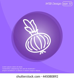Web line icon. Onion bulb