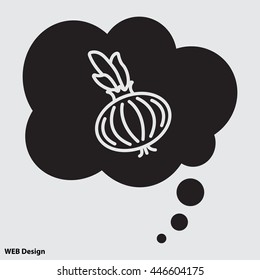 Web line icon. Onion bulb