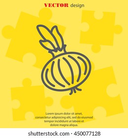Web line icon. Onion bulb