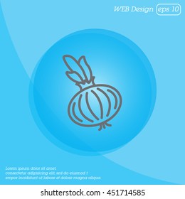 Web line icon. Onion bulb