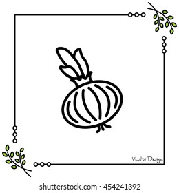 Web line icon. Onion bulb