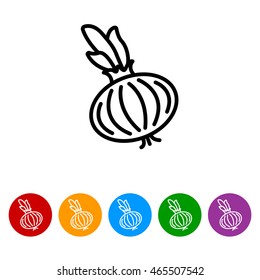 Web line icon. Onion bulb
